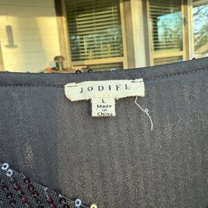 JODIFL Black and Silver Sequin Blouse